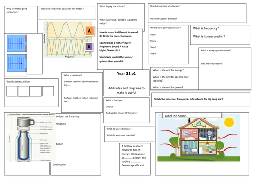 aqa p1 revision sheet goes with video