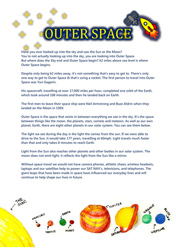 Year 1/2 Guided reading pack based on outer space | Teaching Resources