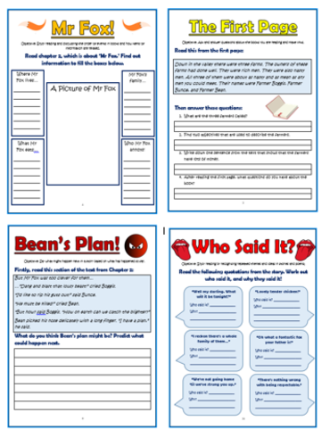 Fantastic Mr Fox - Roald Dahl - KS1 Comprehension Activities Booklet!