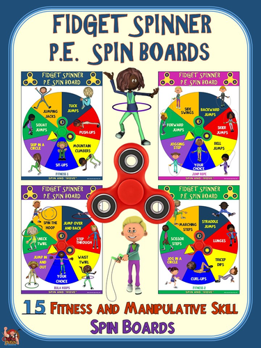 Fidget Spinner PE Spin Boards- 15 Fitness and Manipulative Skill Spin Boards