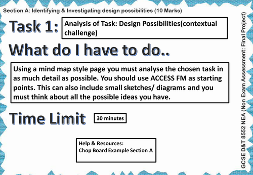 AQA Design & Technology 8552 (9-1) NEA Non-Exam Assessment  Teacher presentation.