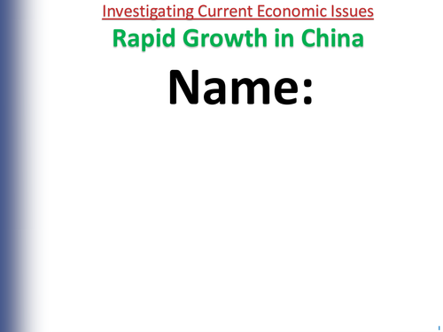 REVISION GUIDE  - AQA GCSE Economics - Unit 12 - Rapid Growth in China