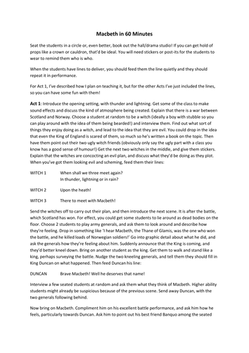 Macbeth in 60 Minutes