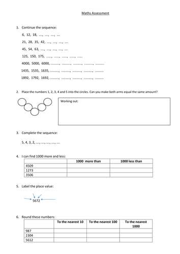 Year 4 Maths Assessment linked to new curriculum - 40 varied questions