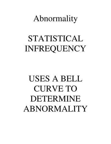 AQA A - Definitions of abnormality