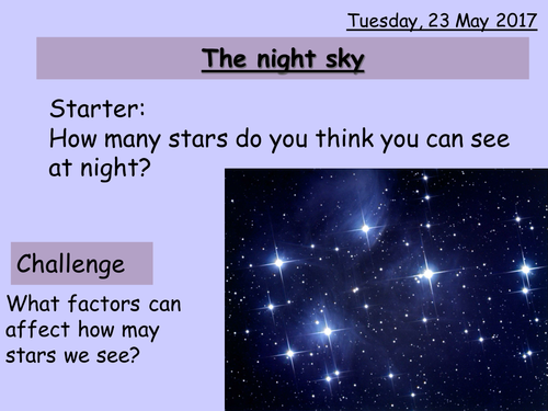 Activate 1 Physics Space 4.1 The night sky