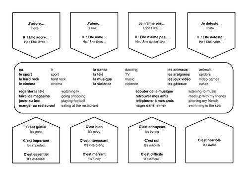 French Mindmaps - Essential opinions (13+ / GCSE)