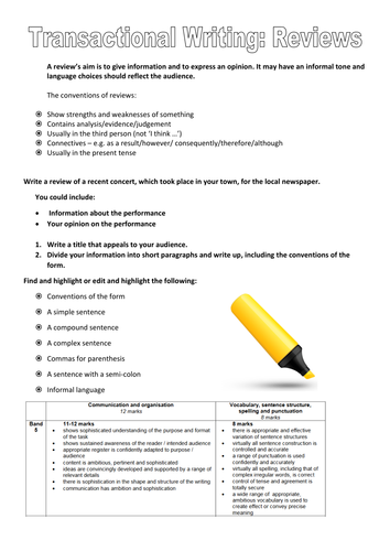 Transactional Writing Revision: Review