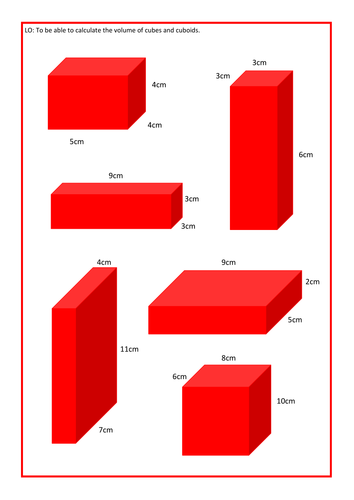 Volume of cubes and cuboids