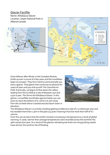 Athabasca Glacier Fact File