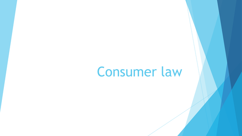 Edexcel Business Studies - Consumer protection laws
