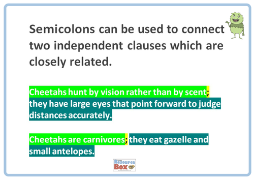 How to use semicolons 1 | Teaching Resources