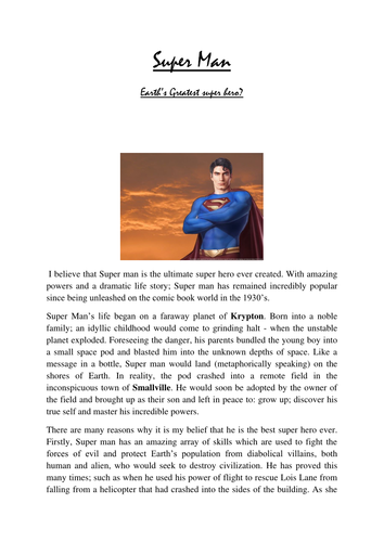 Superman hybrid text