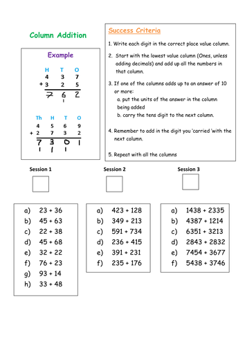 Skill Drill - Column Addition