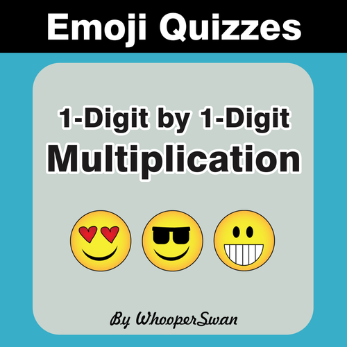 Multiplication Emoji Quizzes - 1-digit By 1-digit