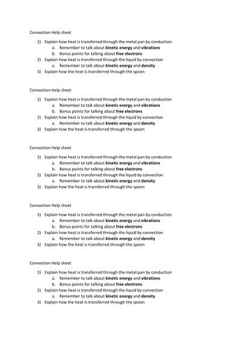 Convection - Literacy focus lesson