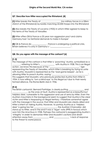 Origins of WW2 exam practice