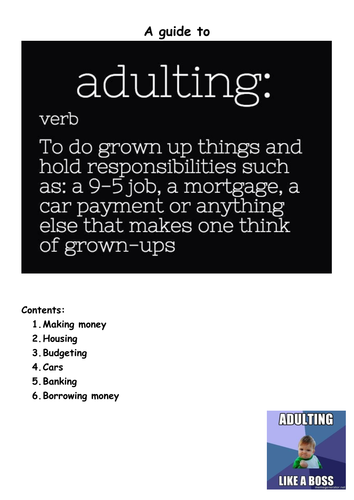 CEIAG/PSHCE: Students guide to adulting