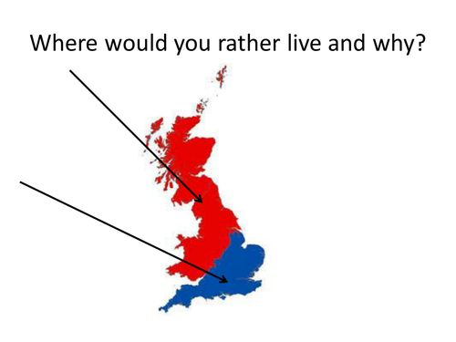 Two Full Lessons for NEW AQA Geography GCSE Economic Transport and North South Divide