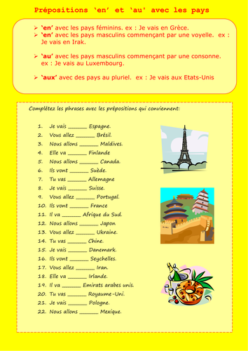 Prepositions in French