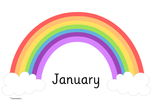 Months of the year on rainbows