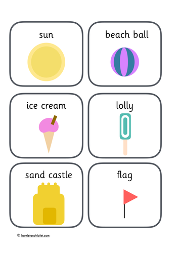 Beach/Seaside item flashcards