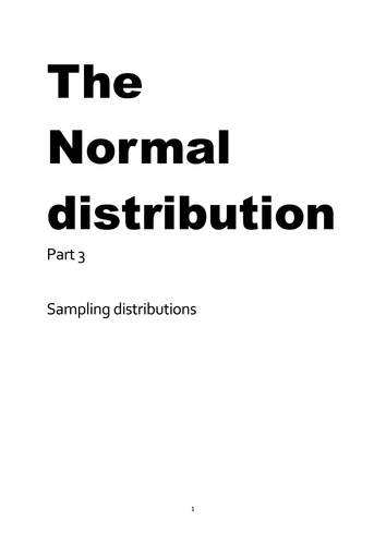 The normal distribution work book part 3 of 3