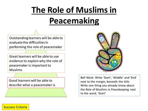 Edexcel 2016 Spec B GCSE Peace and Conflict Topic, The Role of Muslims in Peacemaking