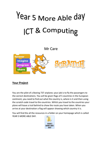 ICT More able day activity