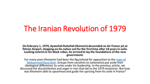 The Iranian Revolution of 1979 | Teaching Resources