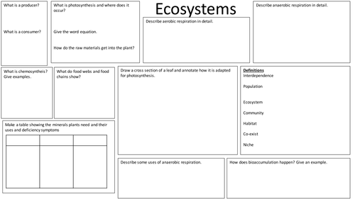year 8 revision sheets teaching resources