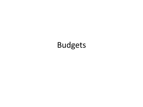Budgets Assessment Lesson