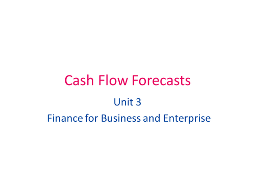 Cash Flow Forecast Assessment Lesson 2