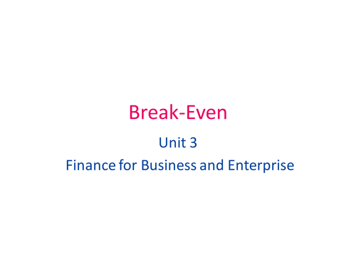 Break-even assessment lesson #2