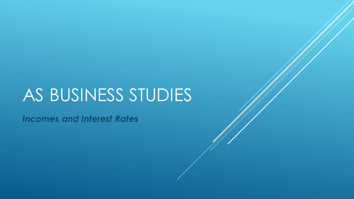 Incomes and Interest Rates