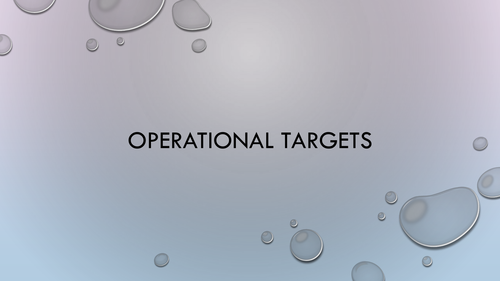 Setting Operational Targets