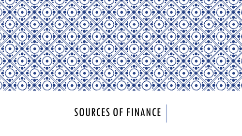 Sources of finance