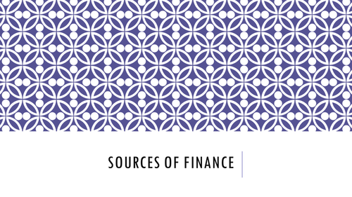 Sources of Finance
