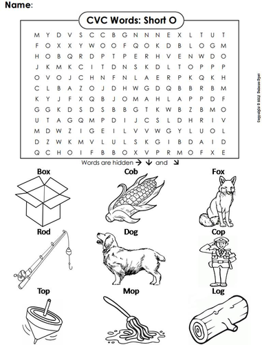CVC Words: Short O Word Search | Teaching Resources