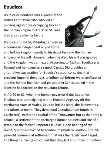 Boudicca  Handout