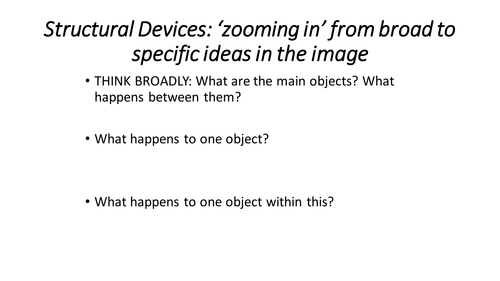 Structuring descriptive  writing effectively - how to zoom into feelings, places