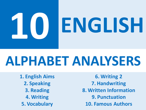 10 English Language and Literature Alphabet Brainstorm Analysers Starters Cover Homework Plenary