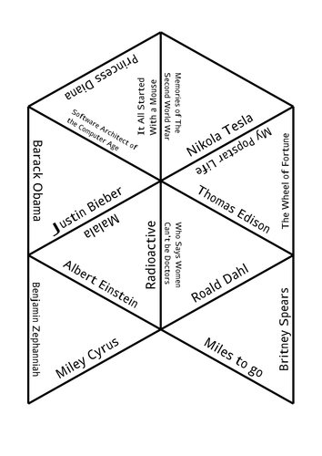 Biography and Autobiography titles Tarsia puzzle