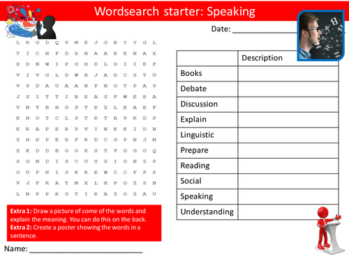 English Speaking Keyword Wordsearch Crossword Anagrams Brainstormer Starters Cover Homework