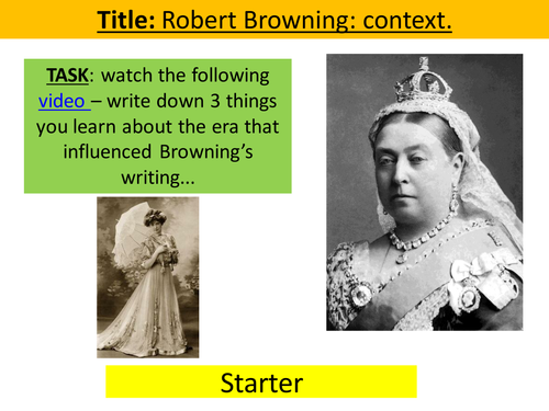 Robert Browning Context Lesson | Teaching Resources