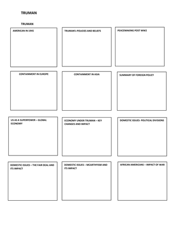 American Dream Revision Sheets