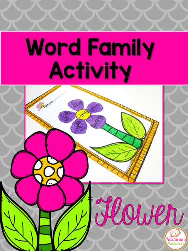 word family activity flower teaching resources