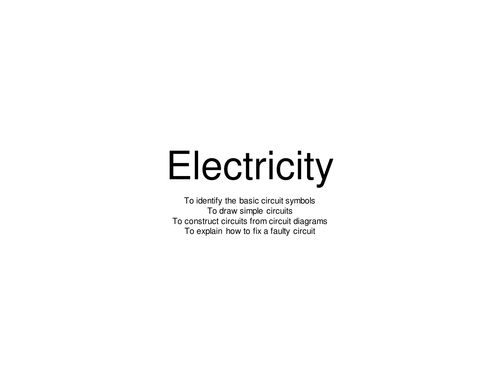 Electricity lesson (explain how to fix the circuit) circuit symbols