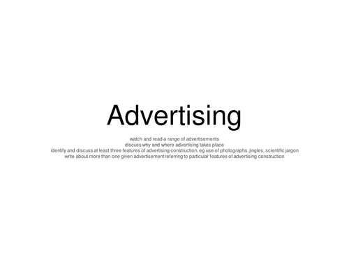 Advertising comparison
