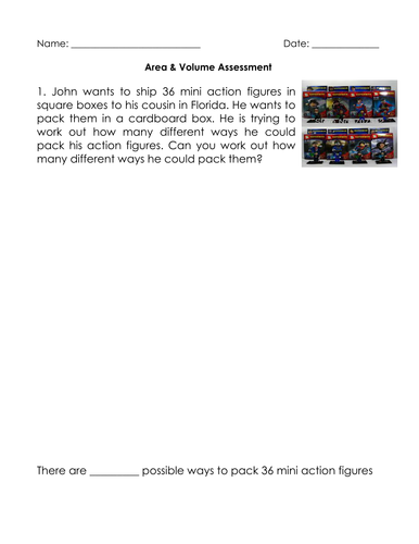 Area & Volume Assessment - Editable (4th & 5th Grade)